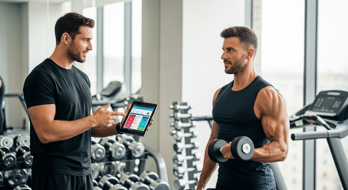 Personal trainer acompanhando aluno no TrainerGo